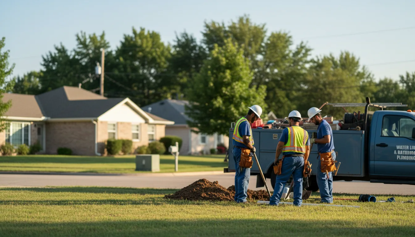 Residential water line and bathroom plumbing service in Black, MO